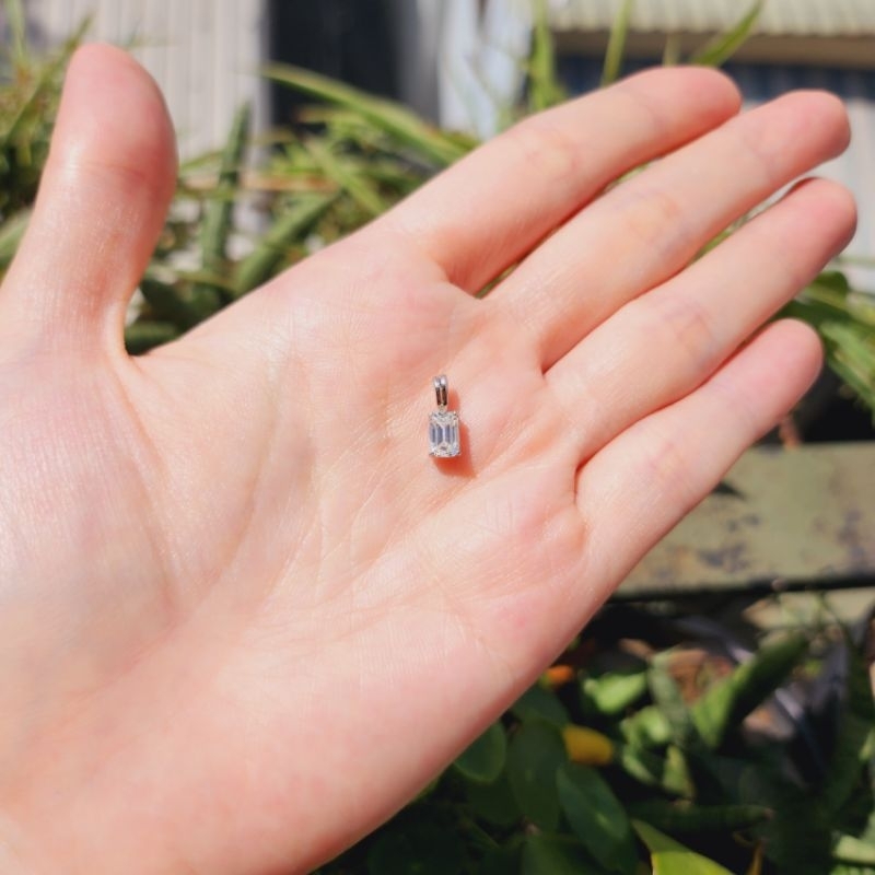 Mặt dây chuyền bạc vintage đá CZ nhỏ xinh đẹp - em và nắng