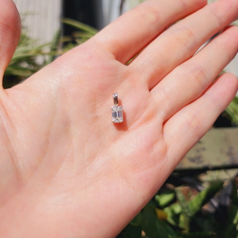 Mặt dây chuyền bạc vintage đá CZ nhỏ xinh đẹp - em và nắng