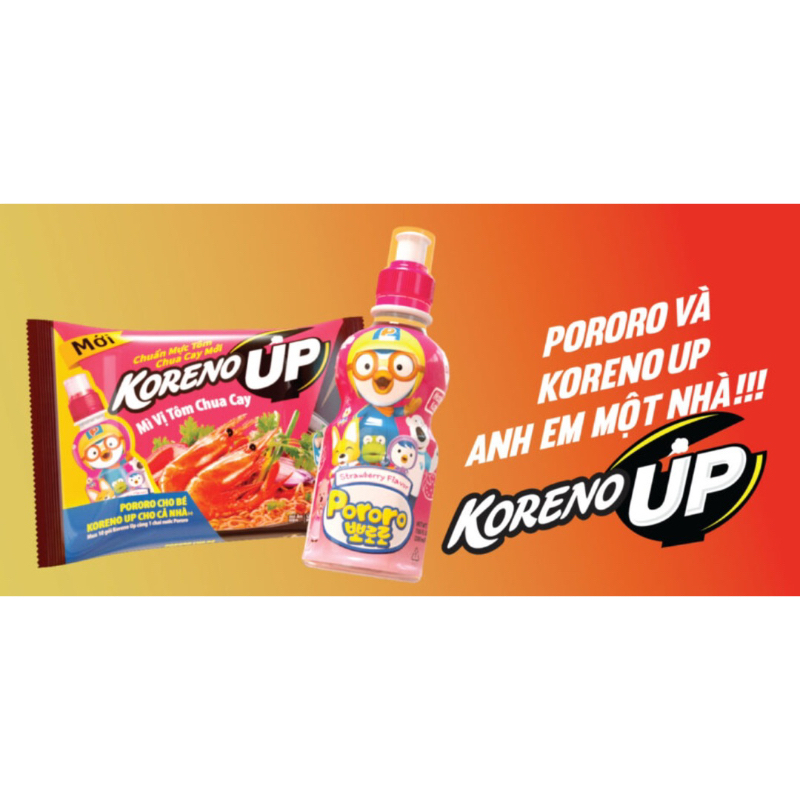 KORENO UP MÌ Vị Tôm Chua Cay  Tặng 1 Chai Nước Uống Pororo