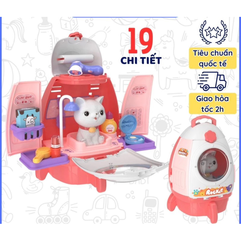 Bộ đồ chơi nhập vai chăm sóc thú cưng (Mèo Mimi)