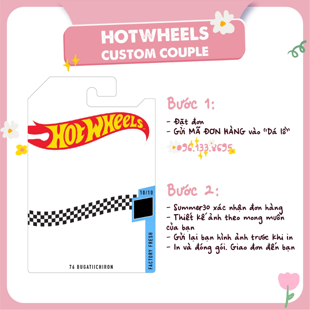 TRENDHOT in ảnh Hotwheels theo yêu cầu cặp đôi custom