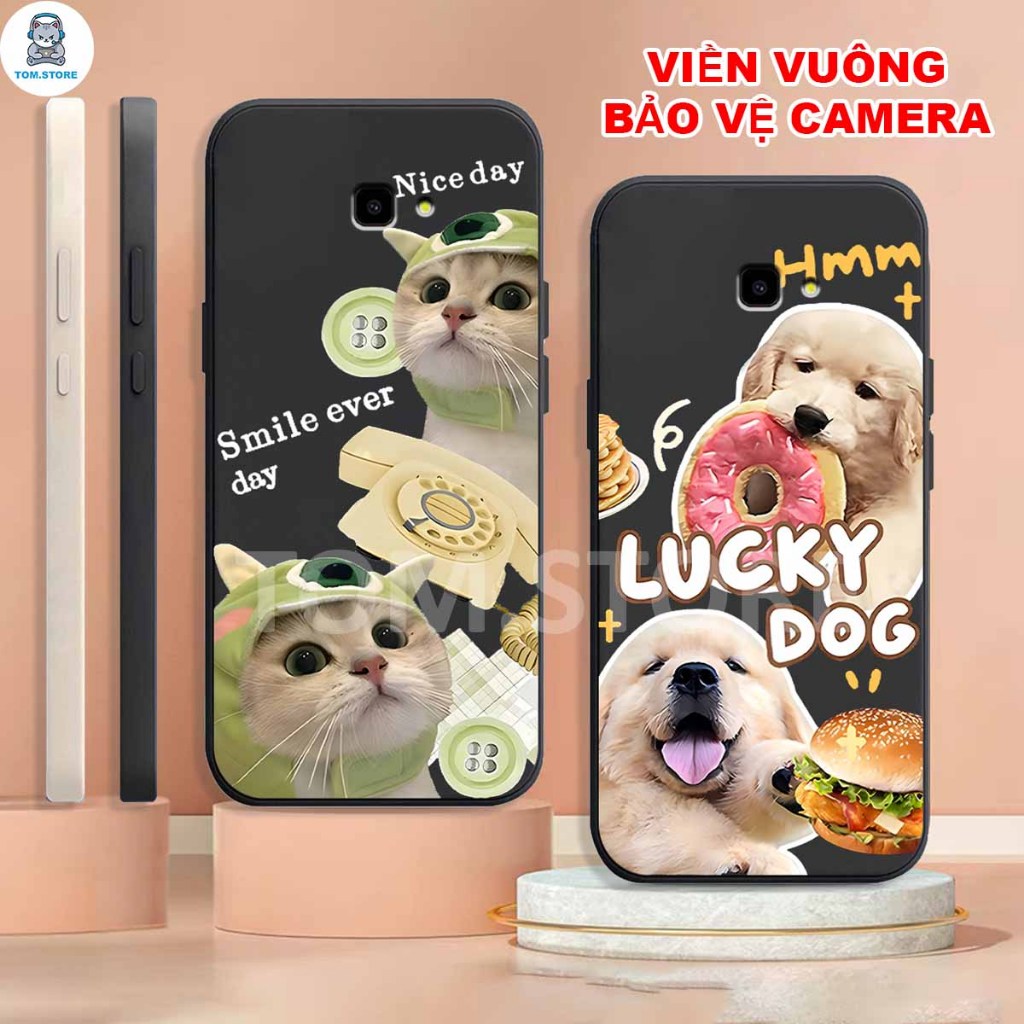 Ốp lưng Samsung J4 PLUS / J4+ / J4 CORE / J5 Prime / J7 Prime viền vuông hình panda,doggi,kitty cute hài hước