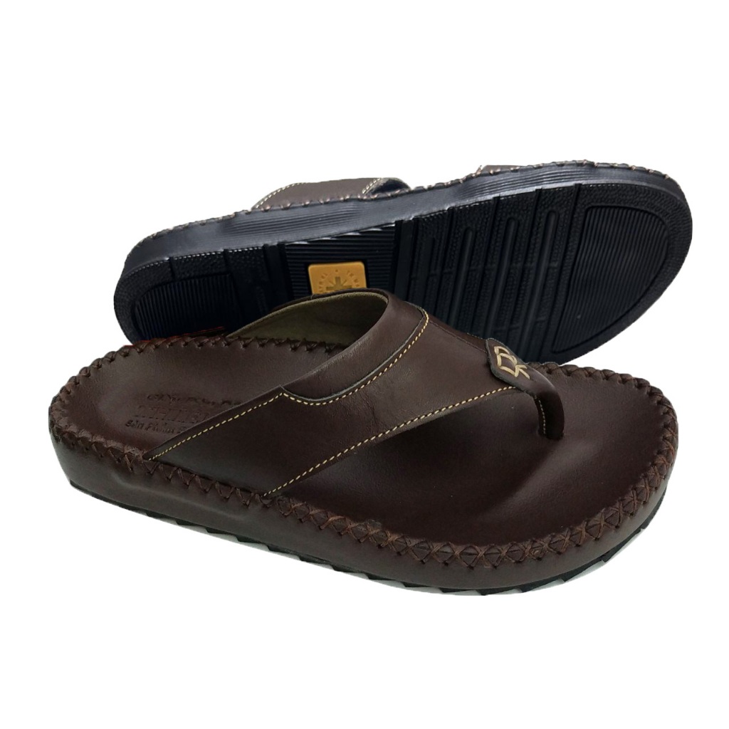 Dép kẹp nam xỏ ngón đẹp cao cấp màu Đen đế cao 2,5cm D62