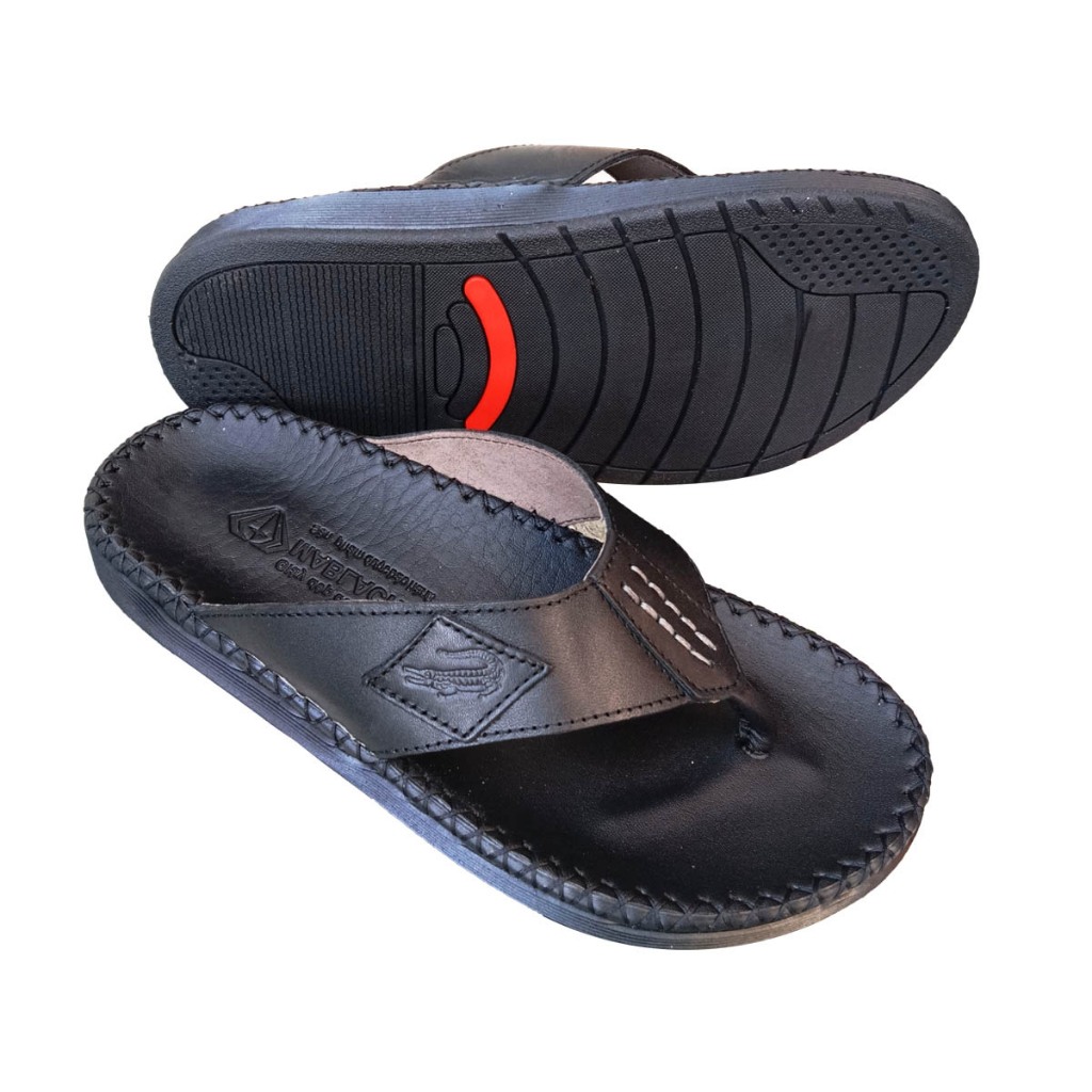 Dép kẹp nam xỏ ngón đẹp cao cấp màu Đen đế cao 2,5cm D62