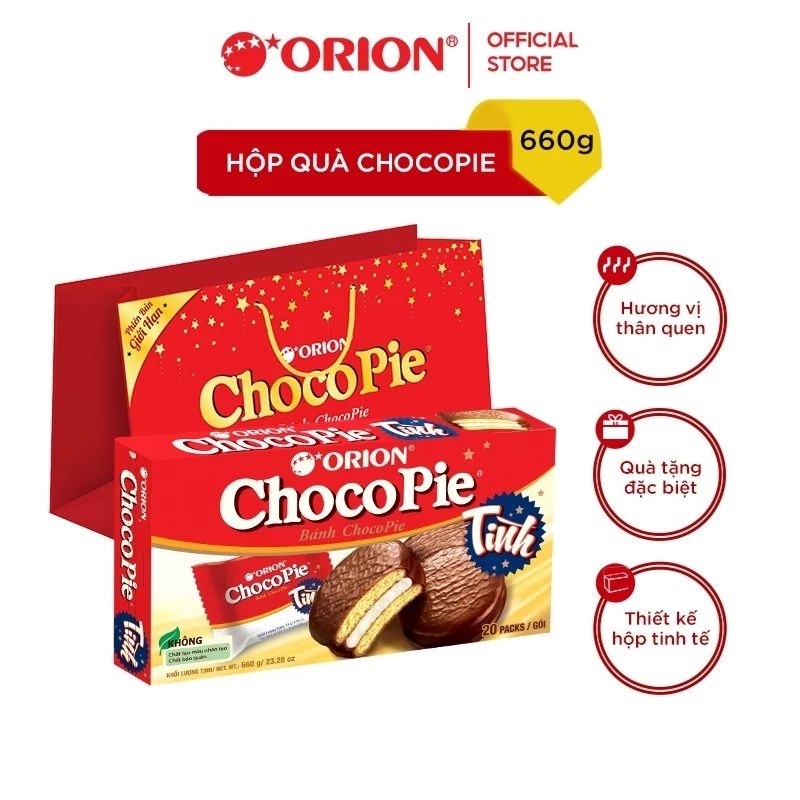 Bánh Choco-Pie Orion hộp 12 bánh 660g( kèm túi xách)
