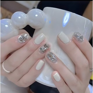  Mã 567 Nails Box 24 móng tone trắng đính đá...567 