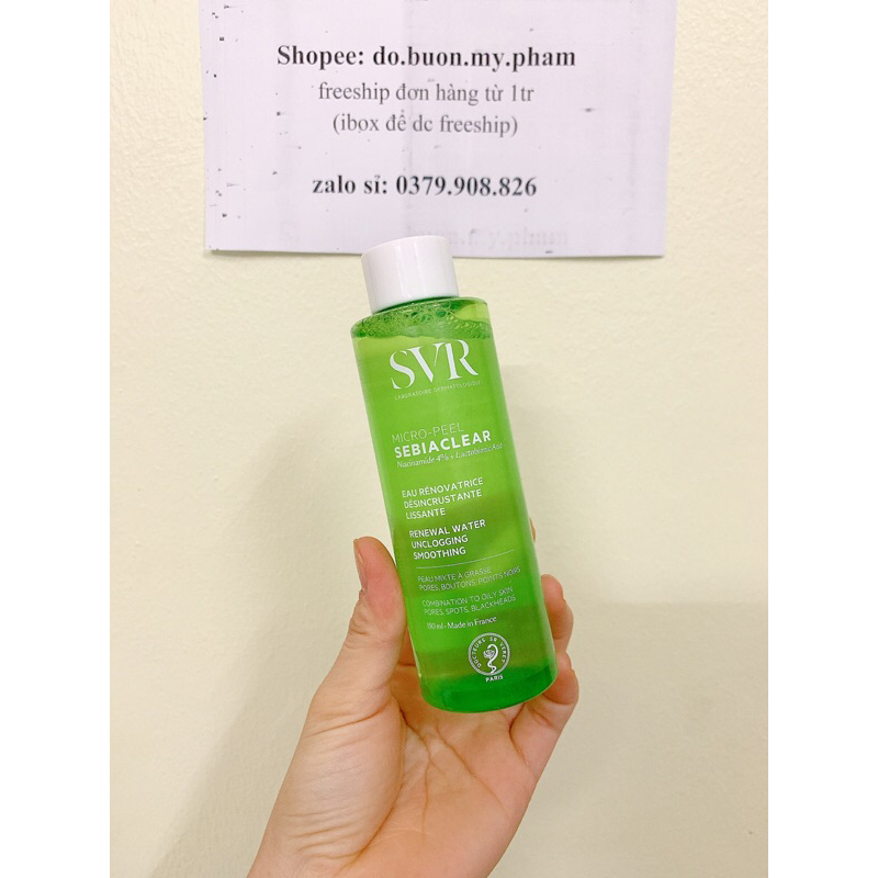 Toner SVR nước hoa hồng SEBIACLEAR MICRO-PEEL dành cho da dầu, da mụn 150ml Rosslyn SR000002