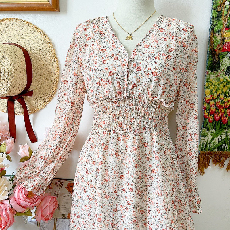 Đầm voan hoa nhí Hàn