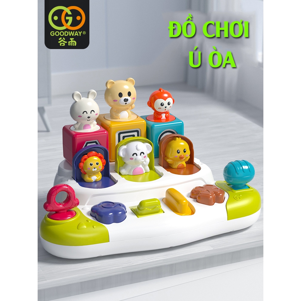 Hộp đồ chơi ú òa mở ra con vật ngộ nghĩnh GOODWAY ,đồ chơi POP UP rèn luyện kỹ năng bàn tay, kĩ nặng nhận biết cho bé