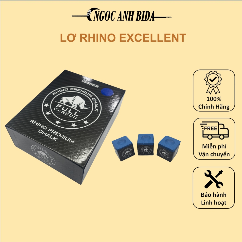 Lơ The Excellent Rhino Full Carbon Chalk, Túi 12 Viên