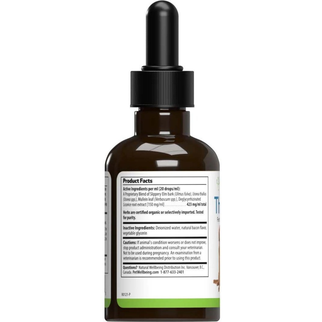 Cải Thiện Ho, Hô Hấp, Xẹp Khí Quản và Hen Suyễn Cho Chó Mèo - PET WELLBEING Throat Gold 2oz -59ml