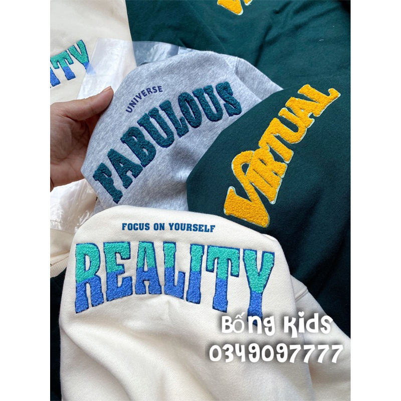 Áo Nỉ Bé Trai & Bé Gái Thêu Chữ ToptenKids