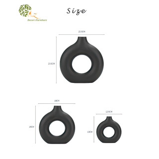 Bộ bình gốm trang trí cao cấp - Bình gốm Donut