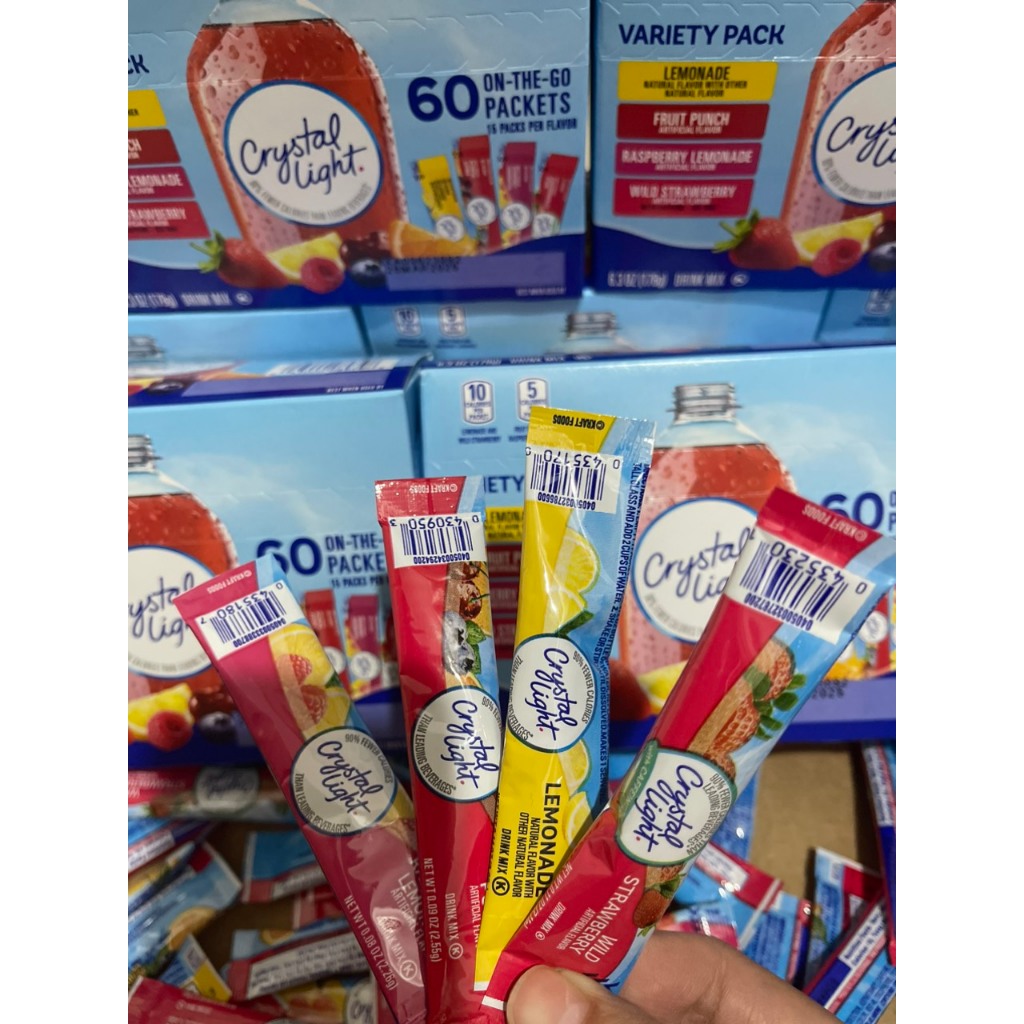 Crystal Light Bột Pha Nước Trái Cây không đường Crystal Light Bột trái cây Mix của Mỹ