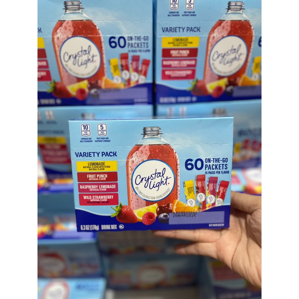 Crystal Light Bột Pha Nước Trái Cây không đường Crystal Light Bột trái cây Mix của Mỹ