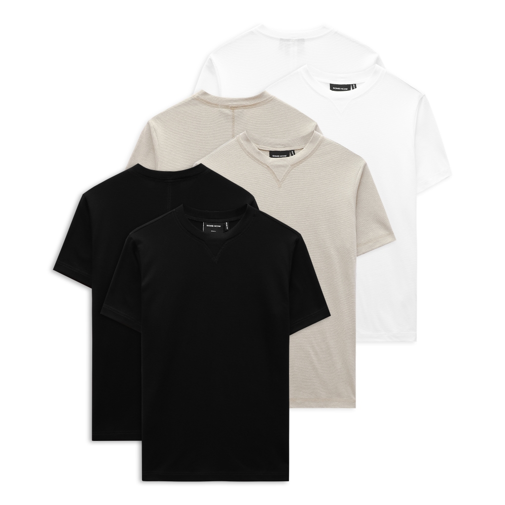 Áo Thun Nam Basic V Details, Chất Vải Dệt Kim Thoải Mái, AT0062, SOMEHOW