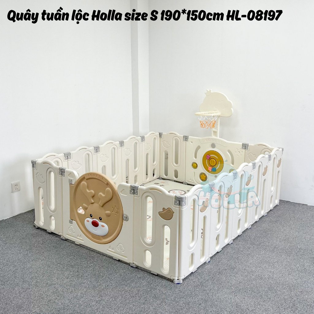 Quây cũi nhựa Tuần Lộc Holla gấp gọn , an toàn cho bé vui chơi , dautayshop18