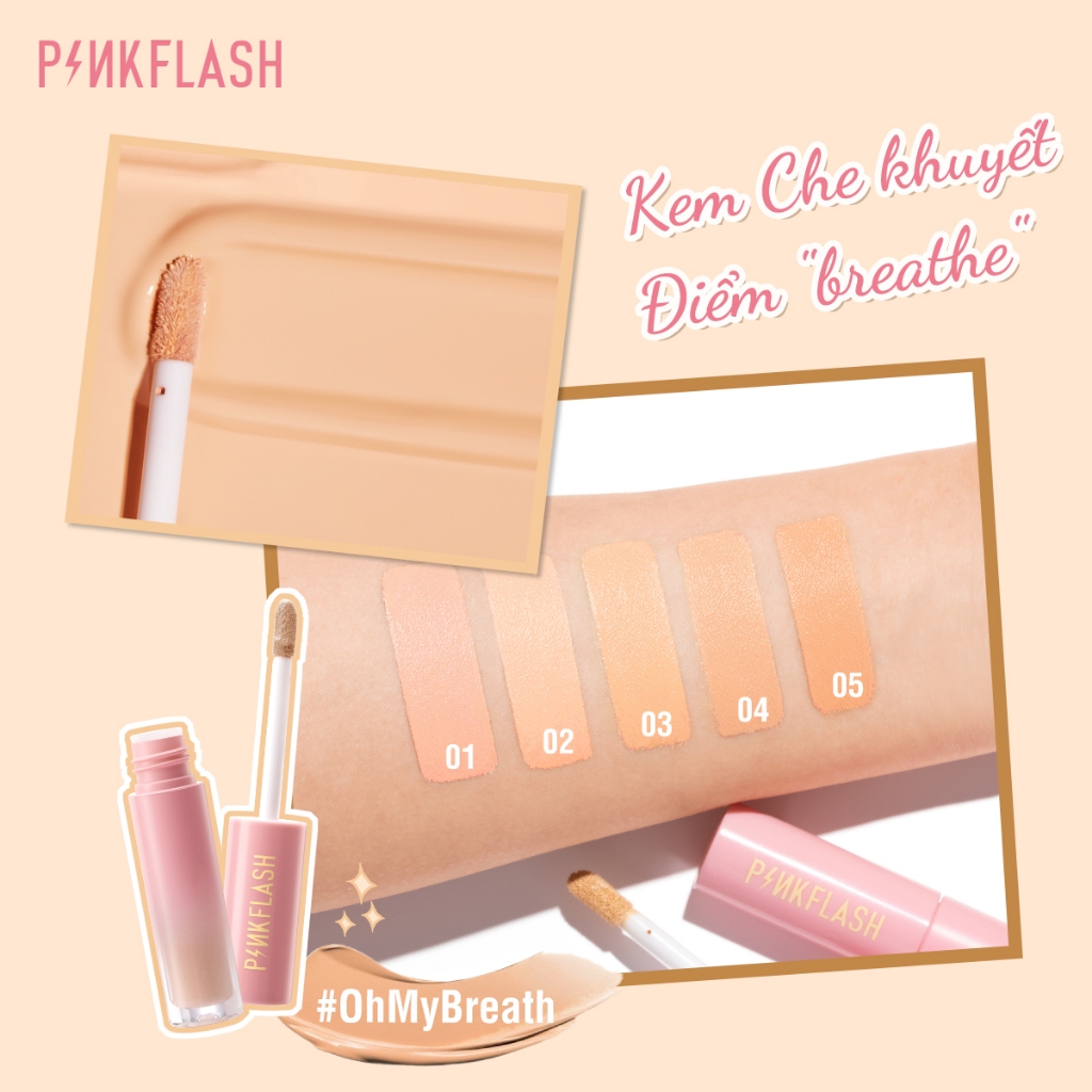 Kem Che Khuyết Điểm Pinkflash Lâu Trôi Kháng Nước Độ Che Phủ Hoàn Hảo PF-F04
