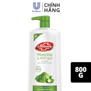 Sữa Tắm Lifebuoy Detox Diệt Khuẩn Trà Xanh & Khổ Qua chai 800g - Chiết xuất từ thiên nhiên ngừa mùi