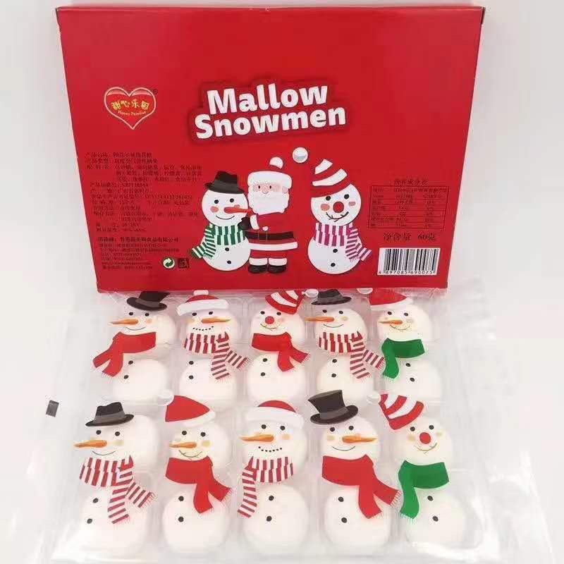 Hộp kẹo gòn có nhân hình Người Tuyết Giáng Sinh Noel cho bé | Ăn vặt trẻ em ngon rẻ