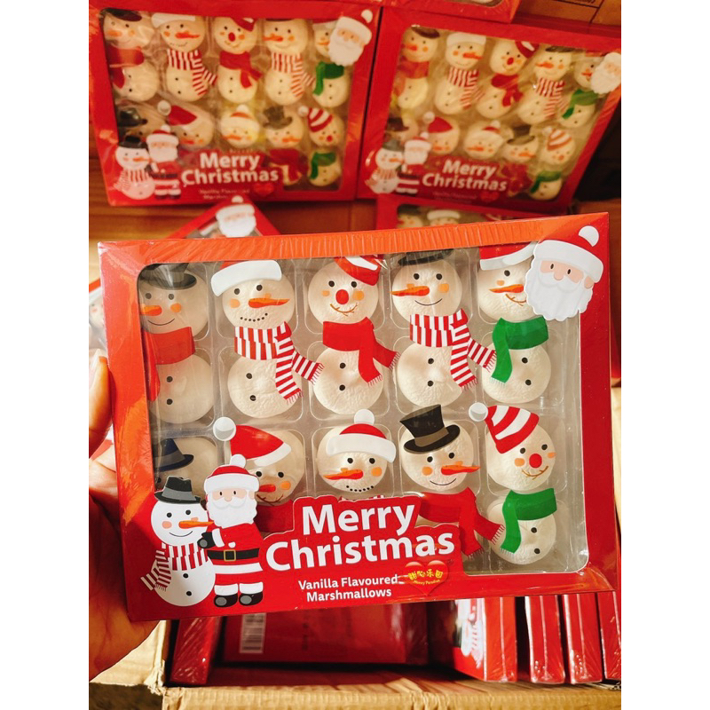 Hộp kẹo gòn có nhân hình Người Tuyết Giáng Sinh Noel cho bé | Ăn vặt trẻ em ngon rẻ