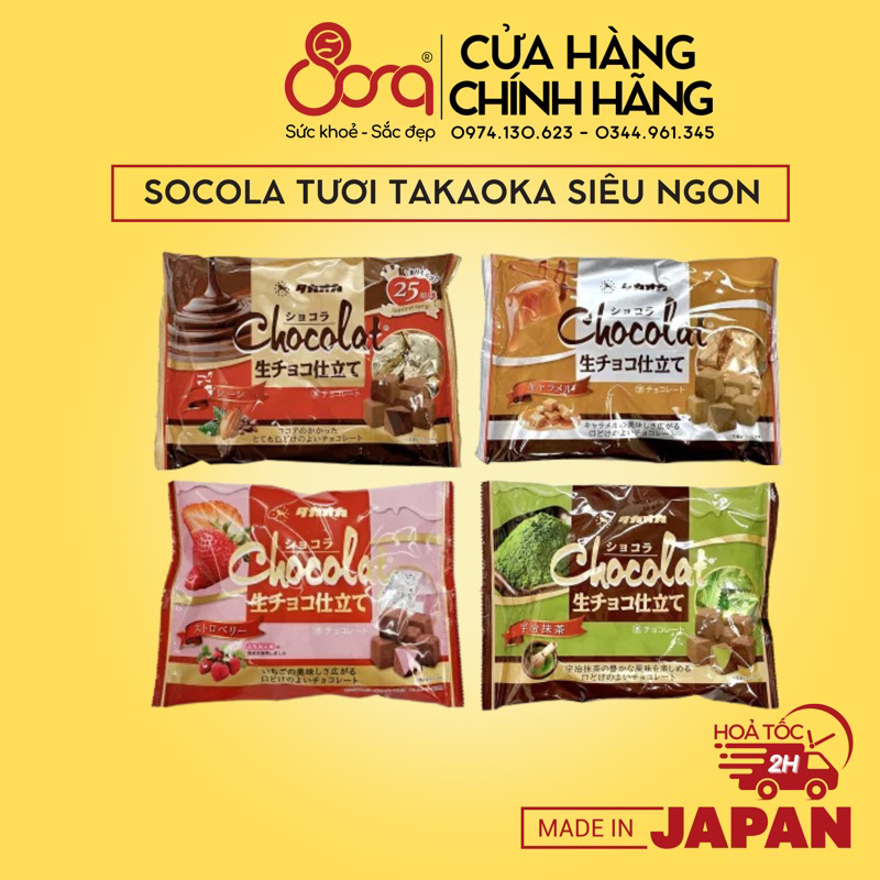 Kẹo socola chocolate tươi Takaoka Nhật Bản nhiều vị