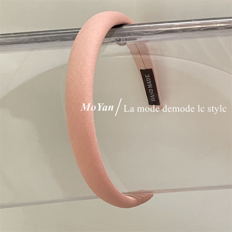 Bờm tóc vải trơn lì bản vừa nhiều màu sắc tone pastel B76
