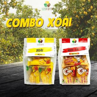 Xoài lắc muối ớt sấy Xoài Sấy Xoài muối ớt sấy dẻo 123Farm túi 270gr