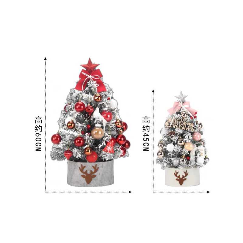 Cây Thông Để Bàn Trang Trí Giáng Sinh, Noel Dễ Thương 45cm/60cm mẹ sóc Đầy đủ phụ kiện và đèn LED
