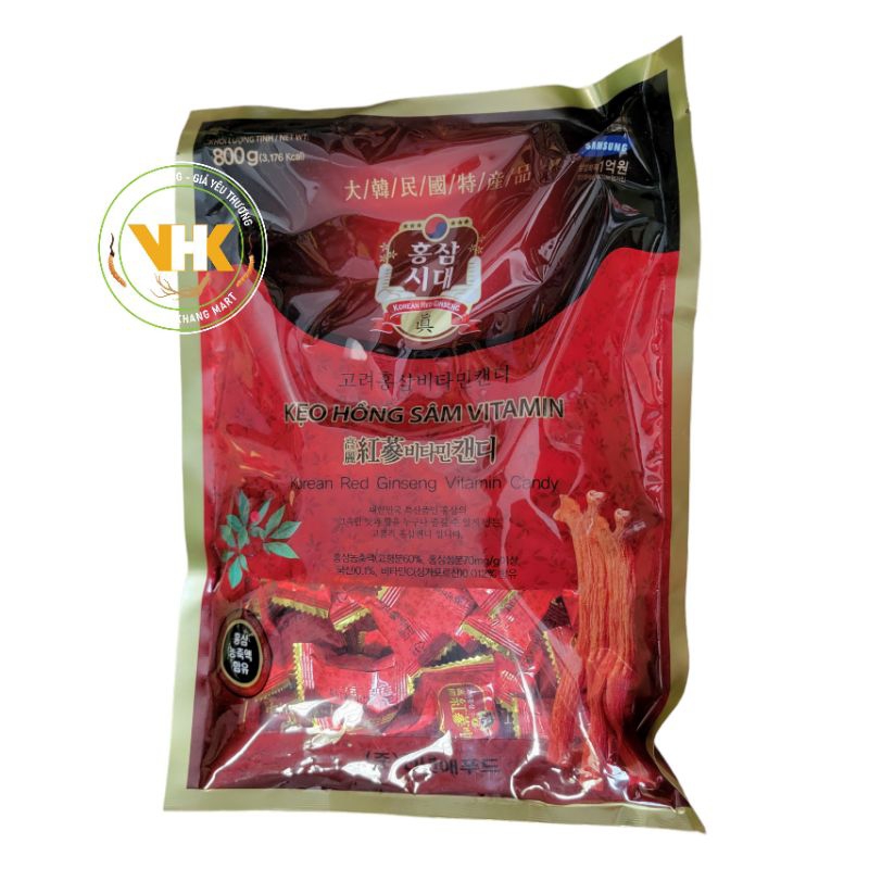 Kẹo Hồng Sâm Vitamin 800g Hàn Quốc