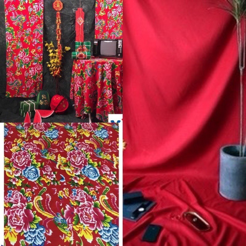 Vải chăn con công đơn trang trí, vintage, decor tết, trải bàn vải liền khổ 1,6m