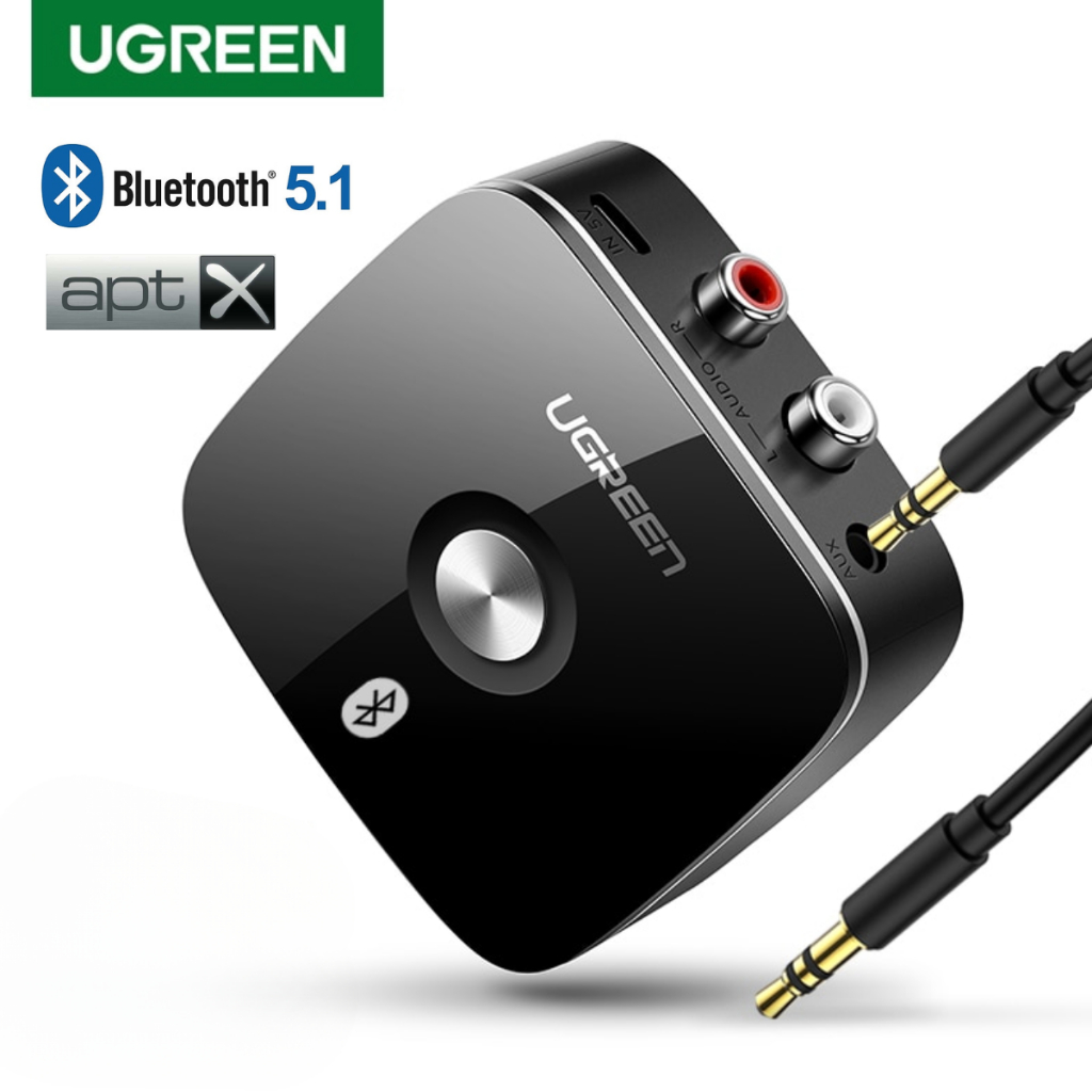 Thiết Bị Nhận Bluetooth 5.1 cho loa, amly hỗ trợ cổng 3.5mm + RCA chính hãng Ugreen UG-40759 cao cấp