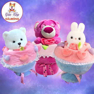 Set gấu bông bó hoa gấu thỏ