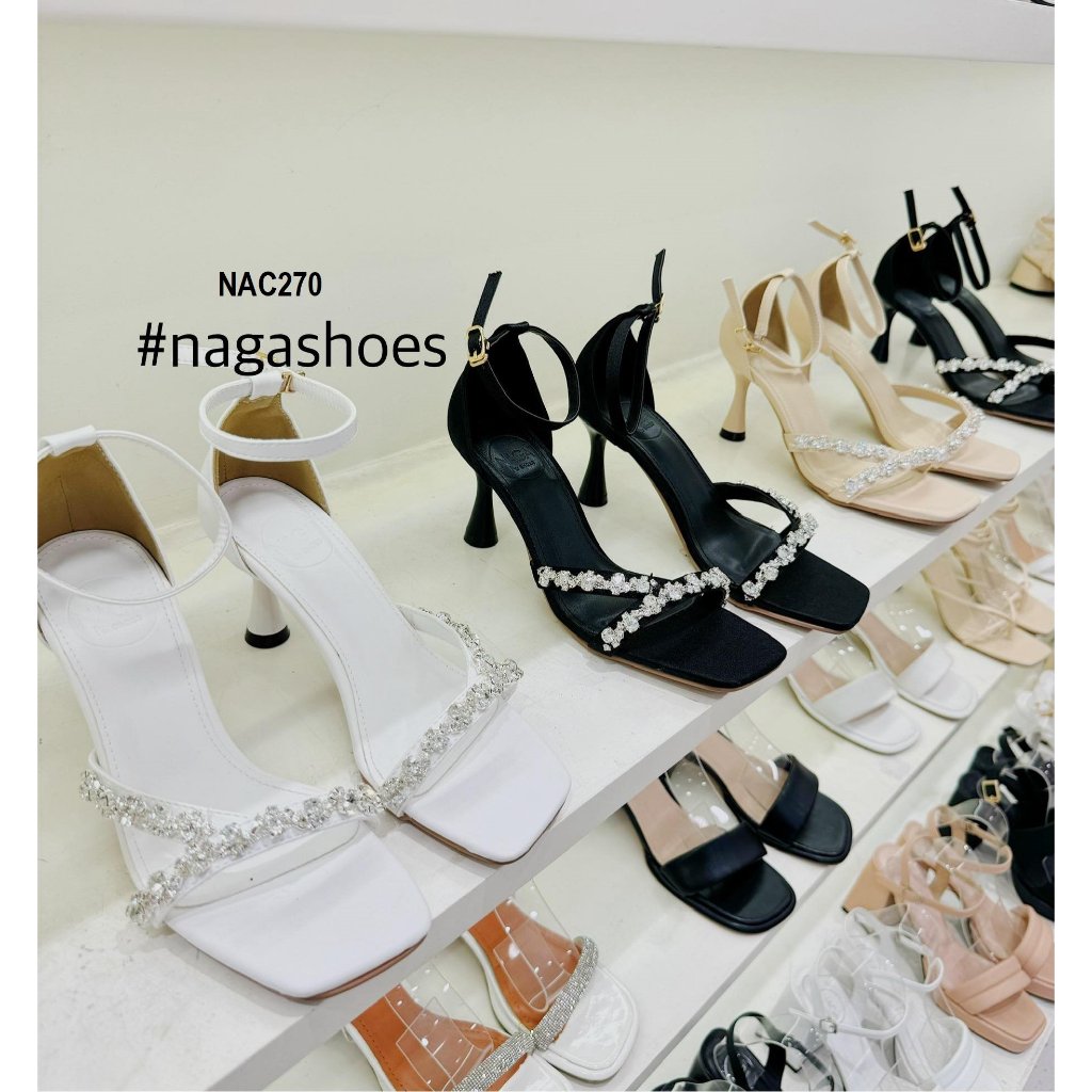 CAO GÓT NAGASHOES QUAI NGANG ĐÍNH ĐÁ CHỮ Y 7P NAC270