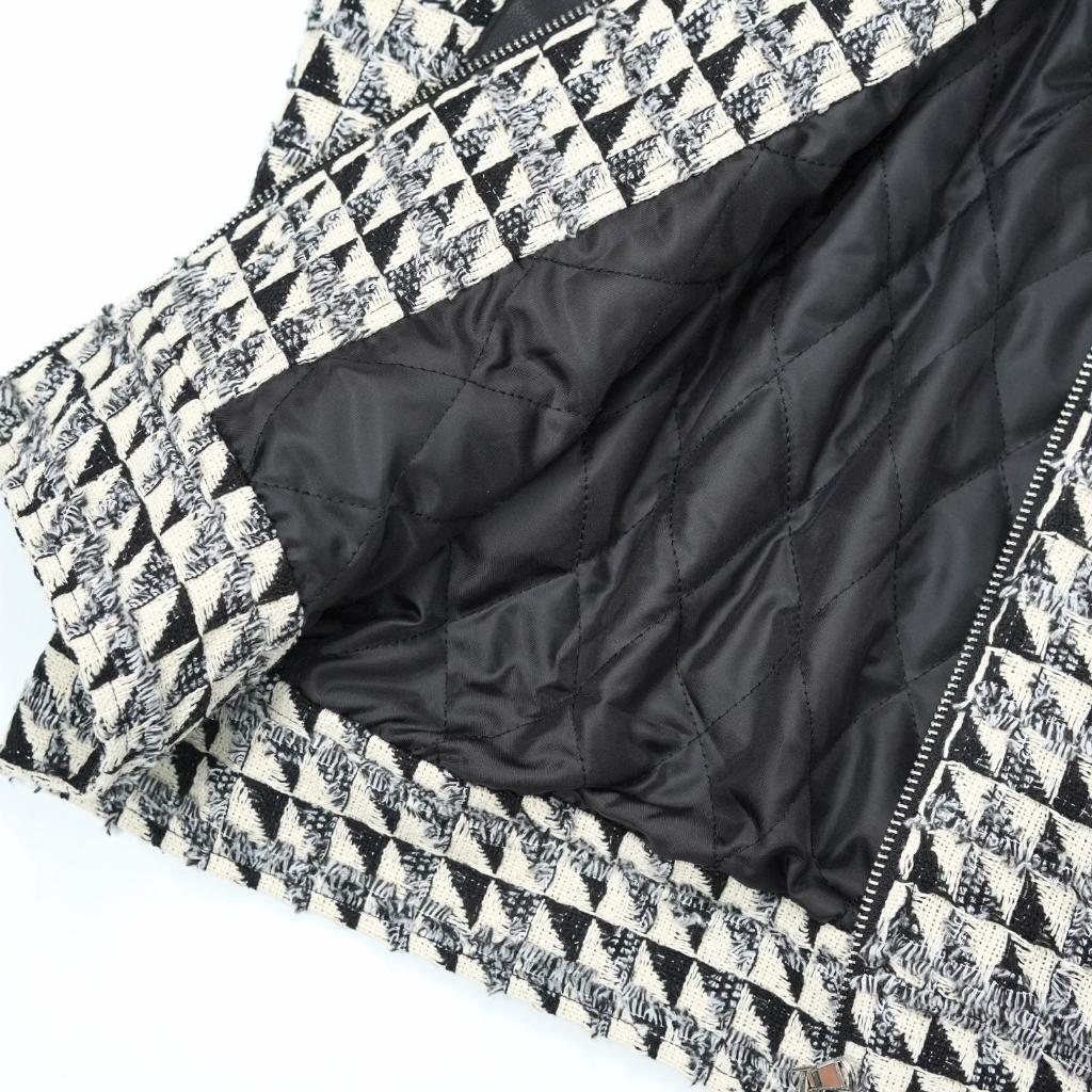 Áo Khoác Dạ nam Tweed SNOW Localbrand STEVE Trần Bông, dài tay, mix da họa tiết kẻ ô sang trọng.