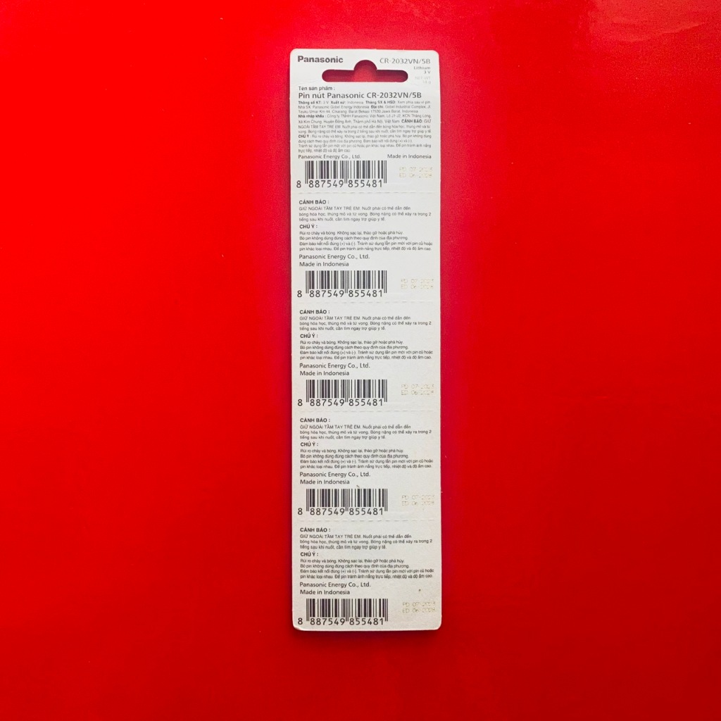 5 viên pin 3V  Lithium  CR2032 Panasonic chính hãng