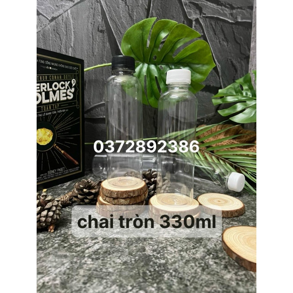 [Chai Nhựa Pet] dung tích 330ml combo 10 chai có Nắp