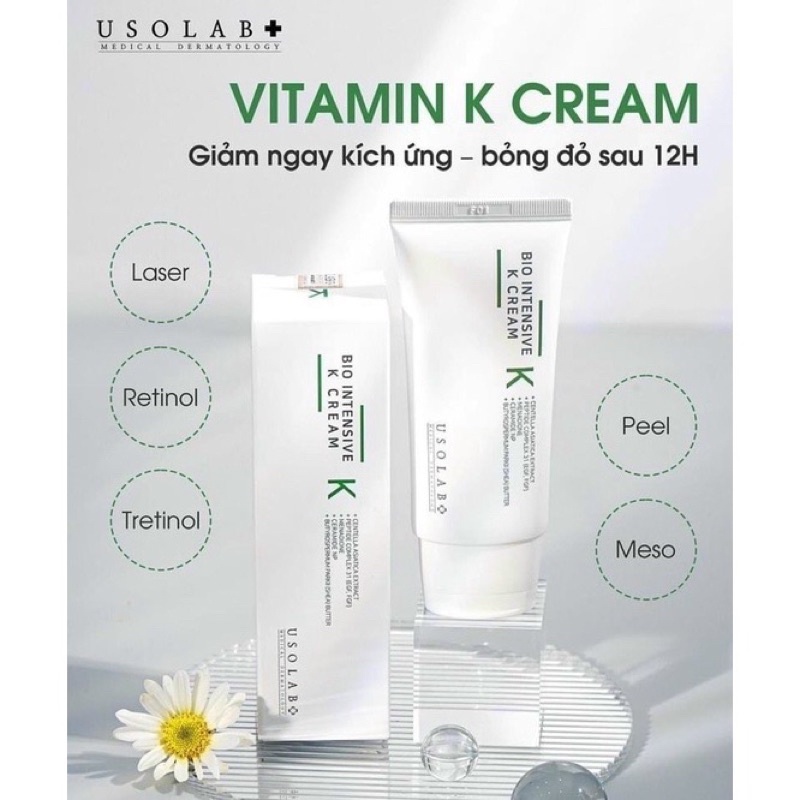 [HÀNG CTY] Kem dưỡng Vitamin K Cream Usolab làm dịu, phục hồi da nhạy cảm và chống lão hóa 50ml