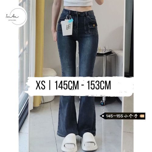 Quần jeans nữ size nhỏ XS ống loe nhẹ cho nàng nấm eo 60