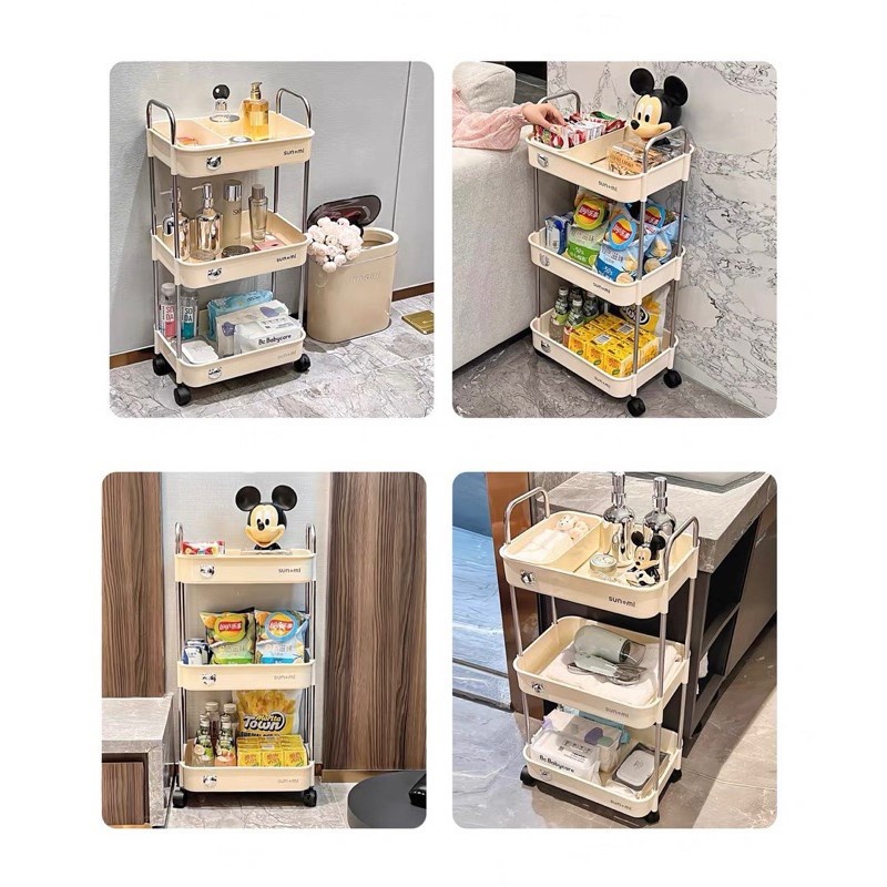 Kệ Đựng Đồ Đa Năng Giỏ Để Đồ 3 Tầng Để đồ SPA BỈM SỮA Chất liệu inox Siêu Bền Siêu chắc chắn