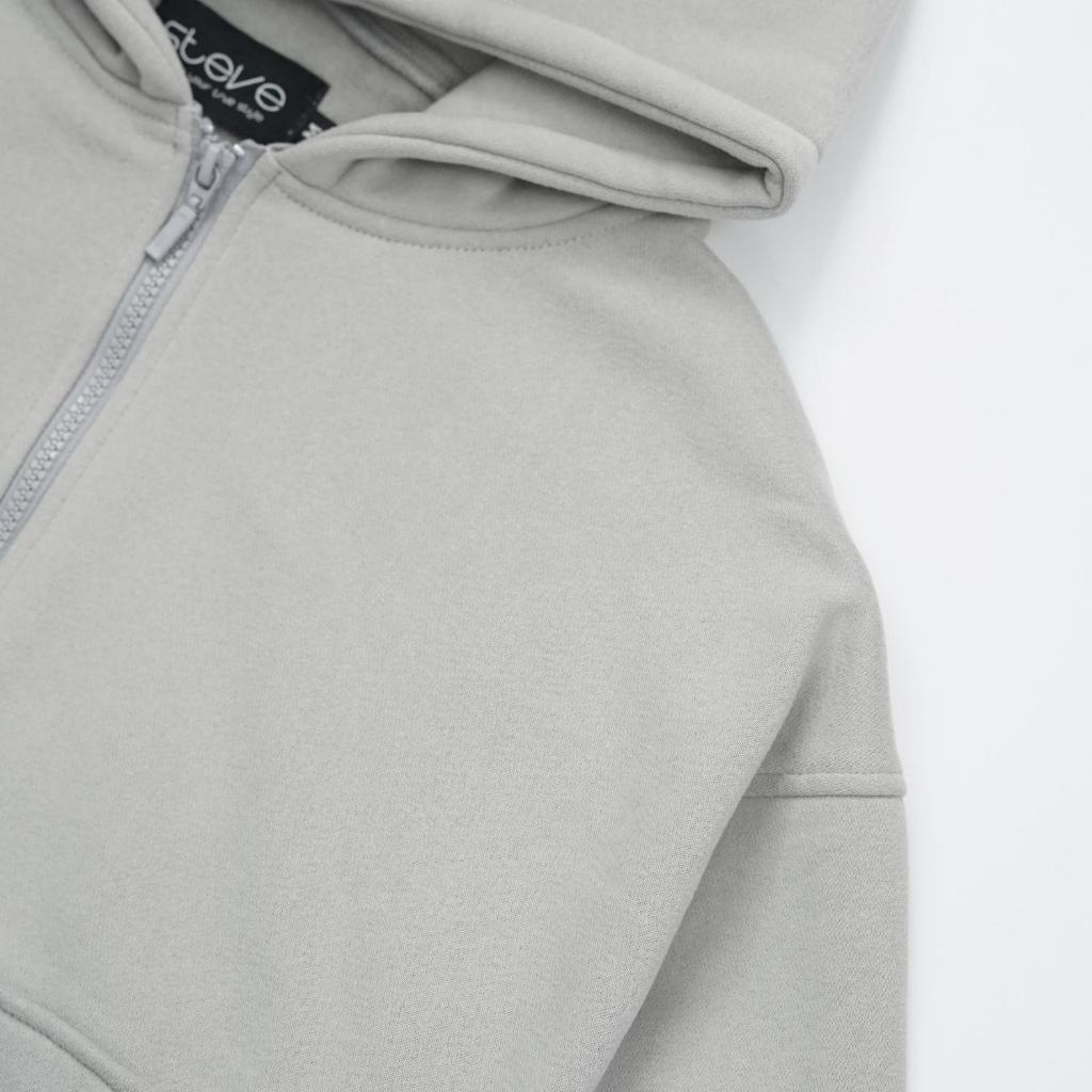 Áo Khoác Nỉ Hoodie Zip STEVE Nỉ Bông Form Rộng Nam Nữ Unisex