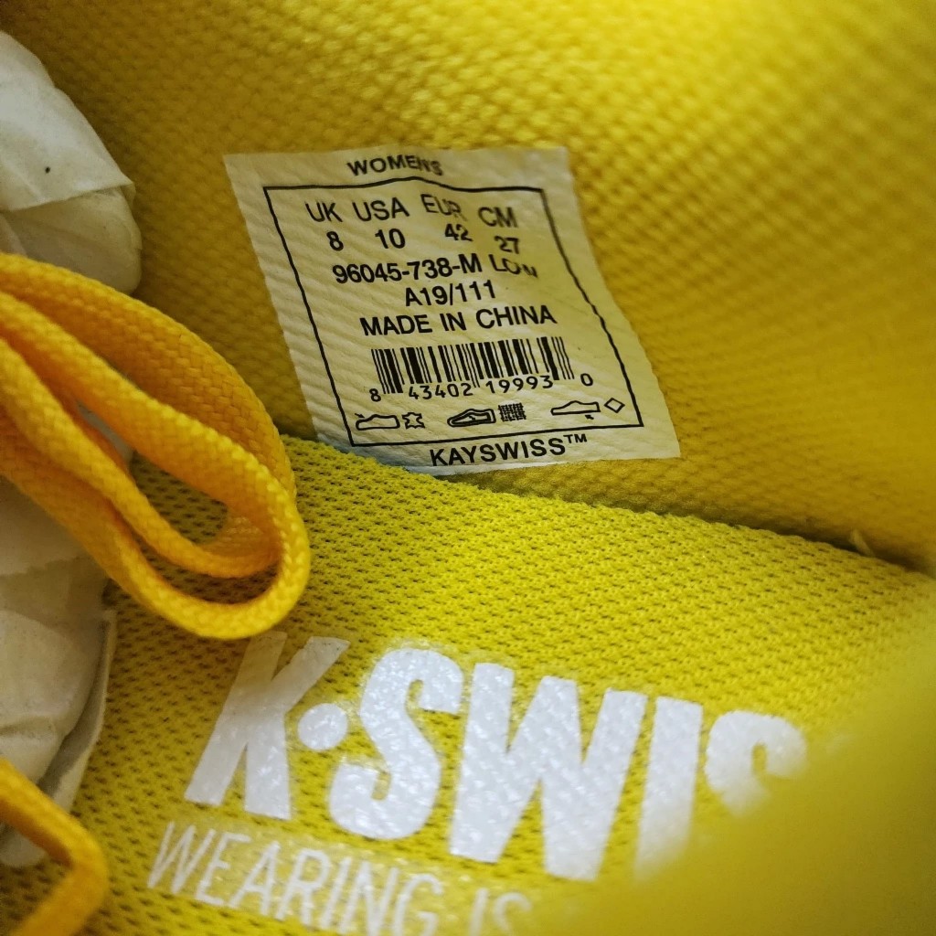 Giày Kswiss nam nữ màu vàng da thuộc xịn màu vàng