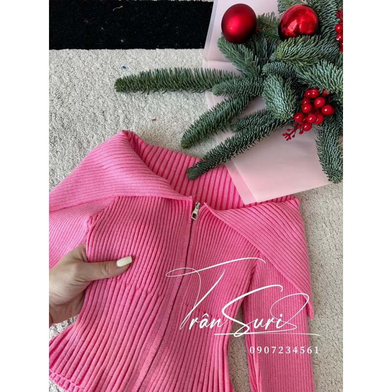 ÁO LEN TRỄ VAI KÉO KHOÁ