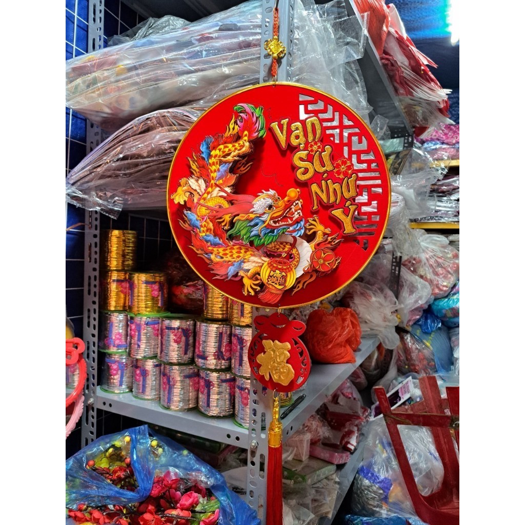 Dải Treo phong thủy 3D Nhiều Lớp Chiêu Tài Hút Lộc Chiêu May Mắn Hình Con Rồng Đại Cát Trang Trí Nhà Cửa