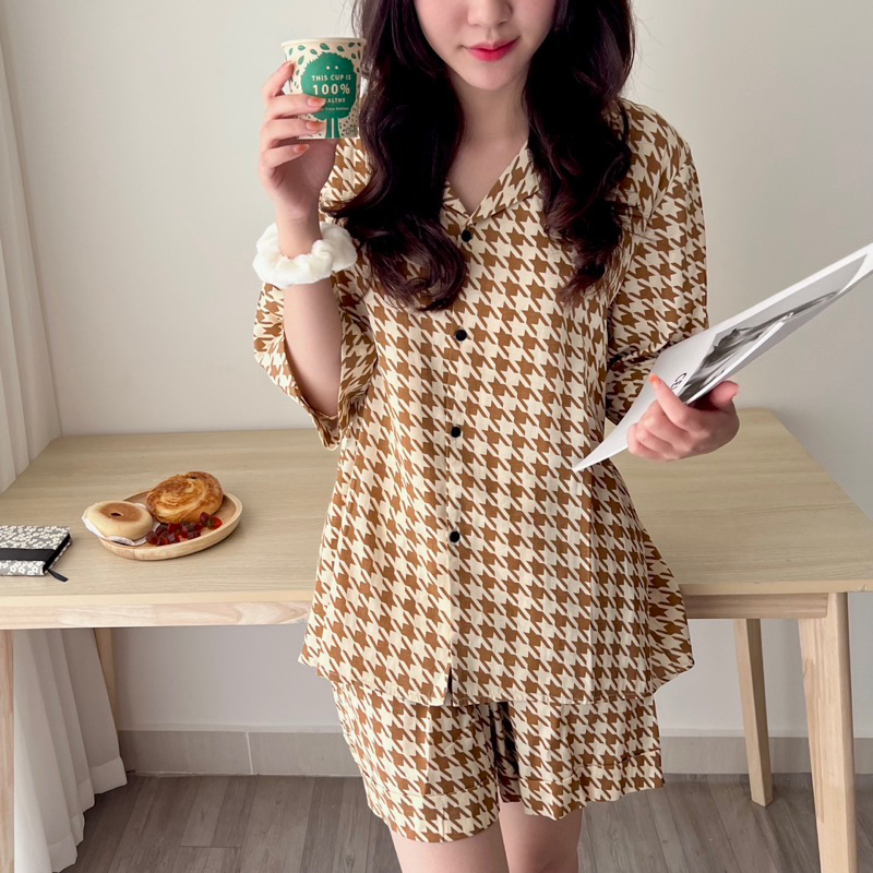 Đồ ngủ Pyjama mặc nhà Én Đũi lạnh cao cấp Form rộng size M L By CRUSH STUDIO [CỘC]