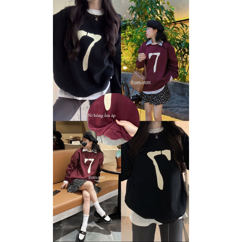 Áo sweater seven nỉ bông