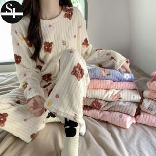  Bộ Đồ Ngủ Lông Họa Tiết Hoa Quả  Bộ Bông Nỉ Giữ Nhiệt FreeSize Mặc Nhà Siêu Ấm 128 