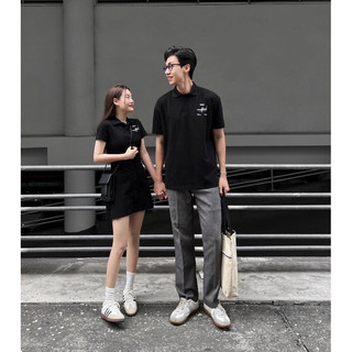 ĐẦM POLO ĐEN THÊU CHỮ