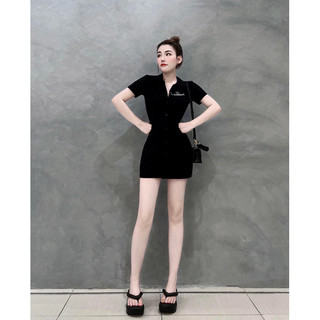 ĐẦM POLO ĐEN THÊU CHỮ