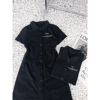 ĐẦM POLO ĐEN THÊU CHỮ